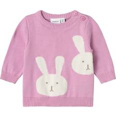 Name It Bambino Maglioni di Lana Name It Maglia Nbfnebunny Lavanda Pastello - Rosa/Pink