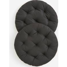 H&M 2er-Pack Runde D38 Sitzkissen Grau (38x38cm)