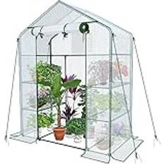 Walk In Greenhouse with Shelves 143x73x195 cm
