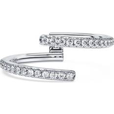 Swarovski Diamond Jewellery Swarovski Eternity open band ring, Lab-grown diamonds 0.2 ct tw, Round cut, 18K white gold White