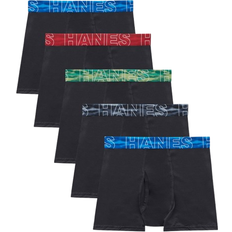 Black Boxer Shorts Hanes Kid's X-Temp Boxer Briefs 5-pack - Black