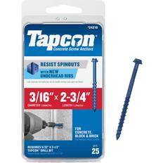 Screws Tapcon Tapcon 3/16 in. D x 2-3/4 in. L Steel Hex Head Concrete Screw Anchor 25 pk