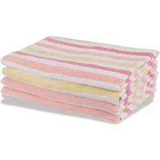 Borg Living Striped Badehåndklæde Gul, Pink, Hvid (200x100cm)