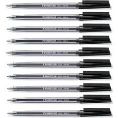 Staedtler Medium 0.5mm 430 M Stick Ballpoint Pens Writing Pen Smooth - Black Ink 10