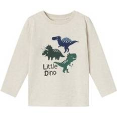 18-24M Blusas y Túnicas Name It Kelto Shirt - Beigemeliert/Blau/Marine/Weiß