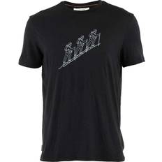 Natur T-Shirts Icebreaker Herren Tech Lite Natural Ski Tour T-Shirt schwarz