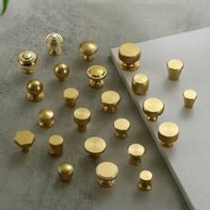 1pc Solid Aluminum Alloy Cabinet Knobs, Modern Golden Pulls Polished Finish