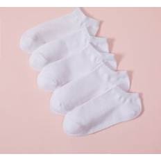 Shein Hvid Undertøj Shein 5pairs Solid White Ankle Socks