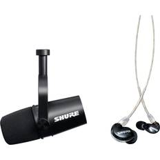 Shure MV7 Podcast Microphone and AONIC 215 Earphones Bundle