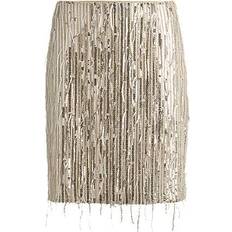 Guld Kjolar BOSS Mini skirt with sequined fringing and hidden zip