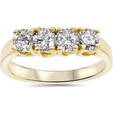 Pompeii3 1ct Diamond Yellow Gold Curve Wedding Ring Enhancer H SI