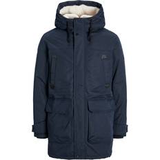 Hombre Abrigos Jack & Jones Chaqueta con capucha Polar Navy