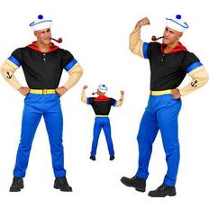 Maskerad Widmann "SUPER SAILOR" muskelarms t-shirt, byxor med bälte, hatt