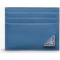 Metal Card Cases Prada Saffiano Leather Card Holder - Blue