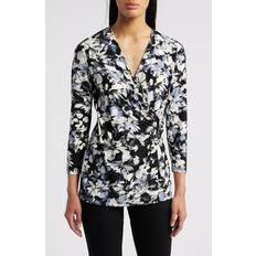 Anne Klein Tops Anne Klein Floral Knit Wrap Top