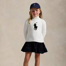 Dresses Ralph Lauren Big Pony Corduroy-Skirt Fleece Dress in Deckwash White W/ Navy