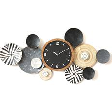 Metal Wall Clocks Romimex Multicolour Metal 128 x 64 x 7 cm Wall Clock