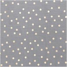 Meterware Rico Design Krinkelmusselin-Druckstoff Hot Foil 50x130 cm Meterware Grau
