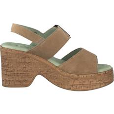 Beige Sandali con tacco Tamaris Leather Sandals - Beige