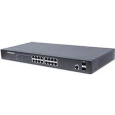 Intellinet 16-Port Gigabit Ethernet PoE+ Web-Managed Switch 802.3at/af Power Over Ethernet PoE+/PoE Compliant 374 W Endspan 19" Rackmount
