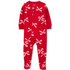 Polyester Pyjamasser Børnetøj Carter's Baby Boys 1-Piece Christmas Bow Fleece Footie Pajamas 18M Red