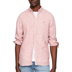 Tommy Hilfiger Slim Fit Linen Gingham Shirt - Teaberry Blossom/Optic White