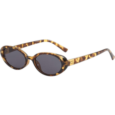 Fashion Small Oval Sunglasses Brown