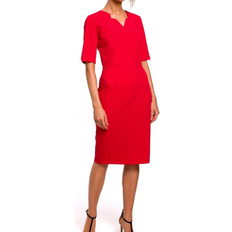 Rojo - Vestido a la rodilla Vestidos Moe Delicate & Elegant Pencil Dress - Red