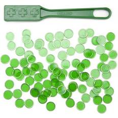 Brybelly Royal Bingo Supplies Magnetic Bingo Wand with 100 Metallic Bingo chips green