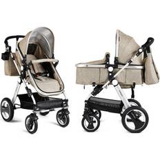 Strollers Goplus Folding Aluminum Baby Stroller - Khaki