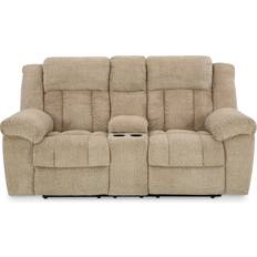 Signature Design by Ashley Tip-Off Power Reclining Loveseat Wheat Sofa 82" 2 Seater