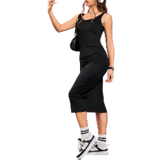 Shein Sport Streetz Women Black Long Casual Sporty Tank Dress Sport Dress