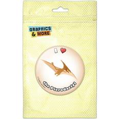 Brooches Graphics and More Heart Pterodactyl Dinosaur Pinback Button Pin Badge