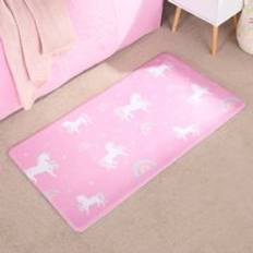 Pink Rugs Kid's Room OHS Kids Washable Supersoft Unicorn Rug - Pink