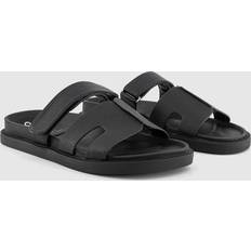 Office Womens Serena Cut Out Two Strap Footbed Sandals Black