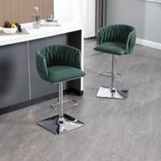 Abrihome Adjustable Counter Height Bar Set of 2 - Green Seating Stool