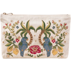 Women Cosmetic Bags Elizabeth Scarlett Tropical Parrot Everyday Pouch - Cream