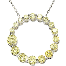 Suzy Levian Circle Journey Necklace - Silver/Yellow