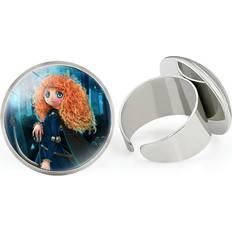 RYWOLT 06 Sparkling Elsa Princess And Anna Adjustable Ring Hanrafted Cartoon Jewelry