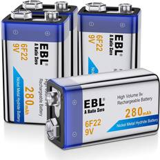 6F22 9V Rechargeable Battery 280mAh Compatible 4-pack