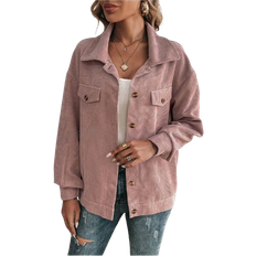 Shein Women Jackets Shein Lune Schlichte Knopfleiste Jacke mit langen Ärmeln für den Lässig Bereich