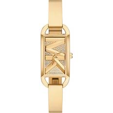 Fossil Michael Kors Ladies' Rectangle MK Gold Tone Bangle Watch