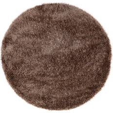 RugVista Luxe Shaggy Matta Ljusbrun Ø 150 Brun