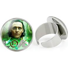 Adjustable Size Rings RYWOLT 9413 Loki Unique Time Stone Ring Highquality Metal Adjustable Jewelry