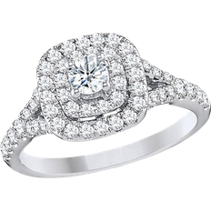 Gem & Harmony Double Halo Ring - White Gold/Diamonds