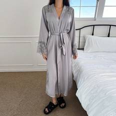 Shein Robes Shein DAZY Lace Patchwork Elegant Bathrobe