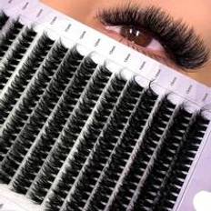 Purple False Eyelashes Shein 280pcs/Set 14-Row 100pcs/Row 0.05/0.07mm D/DD Fluffy False Eyelashes, 9-16mm Mixed Length, 3D Russian Volume Curl Black Faux Mink Eyelash Extensions, Purple Box Packaging