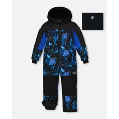 Reflectors Overalls Children's Clothing Deux par Deux Deux par Deux One Piece Technical Snowsuit Little Kids Black Printed Storm