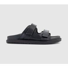 Office Womens Sunseeker Double Strap Footbed Sliders Black