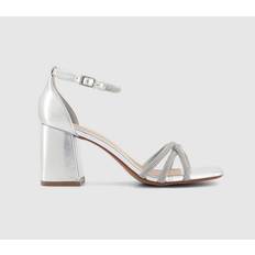 Office Womens Mahlia Embellished Block Heels Silver Multi